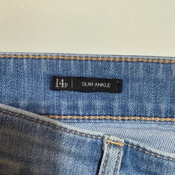 Talbots Flawless Five Pocket Slim Ankle Jeans 14P Light Blue Denim Womens Petite - Picture 5 of 11